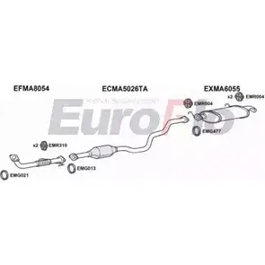 Система выпуска ОГ EUROFLO 4365678 MA62620D 1004D N 8XAJ I16XRN изображение 0