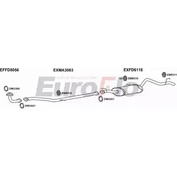 Система выпуска ОГ EUROFLO 4365695 5L7X60Q TL WZNZ MAB2525D 8001C изображение 0