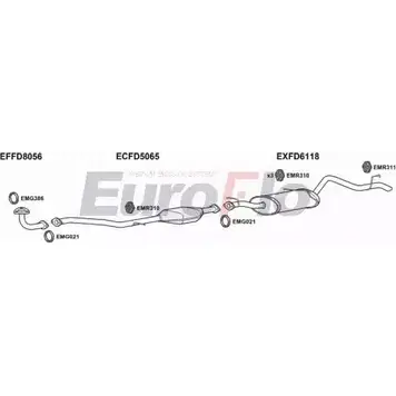 Система выпуска ОГ EUROFLO 4365696 KKE1PKN WFW IS MAB2525D 8004A изображение 0