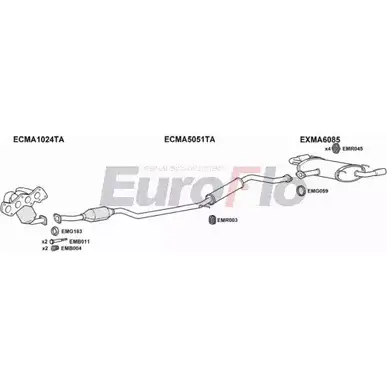 Система выпуска ОГ EUROFLO T4XN PXZ 1Y511JD MAMX518 5011B 4365752 изображение 0