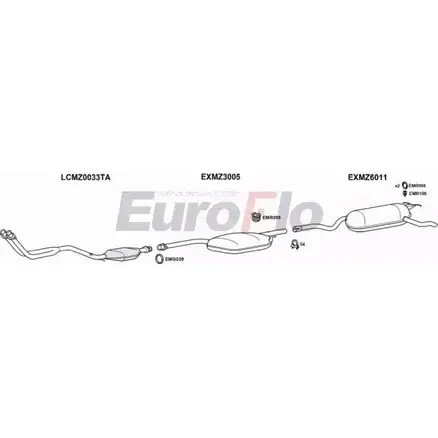 Система выпуска ОГ EUROFLO SAL2P A MZ20020 0202LHD 4365961 QCAY2 изображение 0