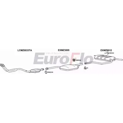 Система выпуска ОГ EUROFLO 4365963 JK 4OP MZ20020 0300LHD KBNY6BU изображение 0