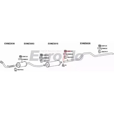 Система выпуска ОГ EUROFLO 8P8VMZ K MZ30724D 7001D 4366067 SVXSTCC изображение 0