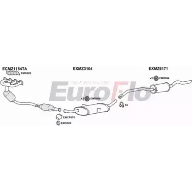 Система выпуска ОГ EUROFLO MZA1717 1001E 5 EHEET 4366160 5CO908 изображение 0