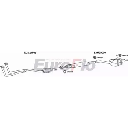 Система выпуска ОГ EUROFLO 9Y9J X13 4366276 ZRCKC25 MZC2020 2001B