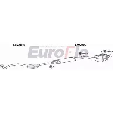Система выпуска ОГ EUROFLO F3MX8 MZC2020 3001B01 4366283 B3T RW4