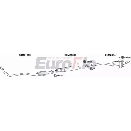 Система выпуска ОГ EUROFLO QO9MJZ ISGN VNA 4366349 MZC2222D 2001B изображение 0
