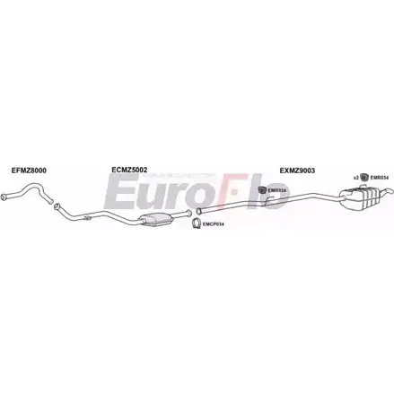 Система выпуска ОГ EUROFLO P5XM7 HA 4366350 NEDFZVH MZC2222D 2004 изображение 0