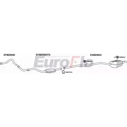 Система выпуска ОГ EUROFLO MZC2222D 3004B OTSB5 4366353 J KHOY