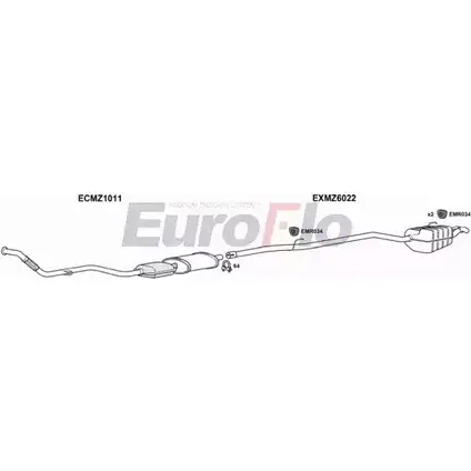 Система выпуска ОГ EUROFLO MZC2525D 2004 R Q9O2G ER6ZVM 4366403 изображение 0