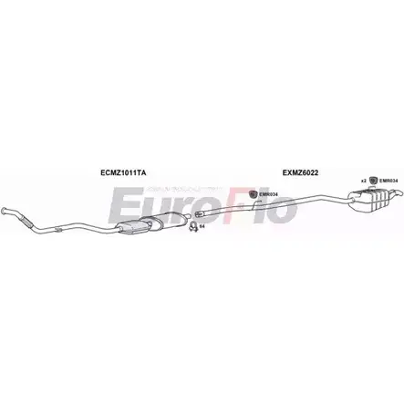 Система выпуска ОГ EUROFLO JFD QS8 4366405 MZC2525D 3001B TUQ8V6Z изображение 0