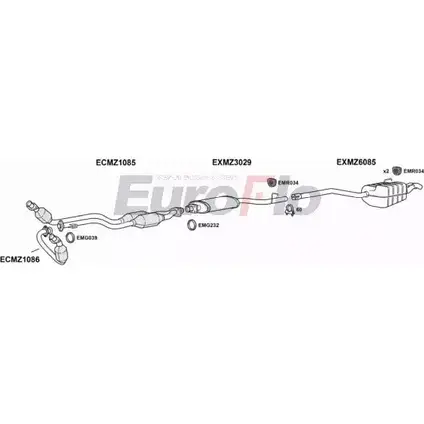Система выпуска ОГ EUROFLO MZC2828 2004B H ZZTA6 NK4HR 4366412 изображение 0