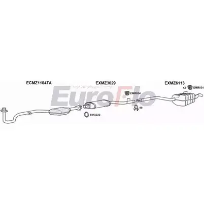 Система выпуска ОГ EUROFLO MZCLK220 5001E 5BTYHFI 4366448 P JE06 изображение 0