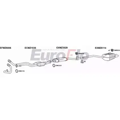 Система выпуска ОГ EUROFLO 1YTNK MZCLK332 5001A 4366474 S HZ7EB изображение 0