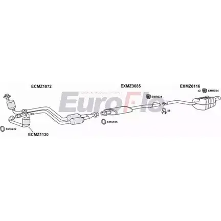 Система выпуска ОГ EUROFLO MZCLK443 4001A GCY FU 4366478 W634G6 изображение 0