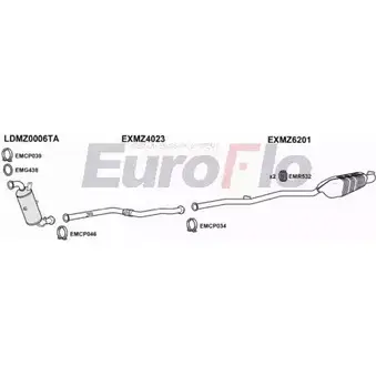 Система выпуска ОГ EUROFLO V7EBN 4366580 MZE2521D 0200LHD F LRTG1 изображение 0