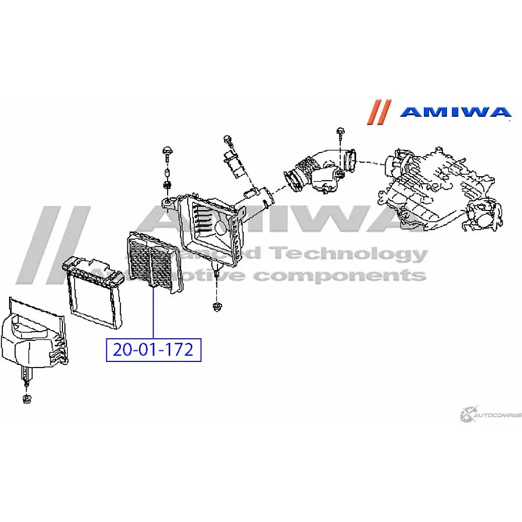 Воздушный фильтр microfix AMIWA 1422491394 S3VG7C5 20-01-172 WD RK5S изображение 1