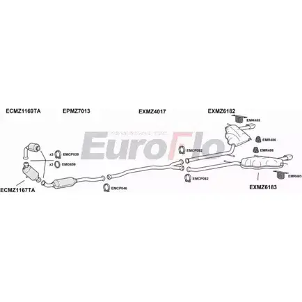 Система выпуска ОГ EUROFLO MZML330D 3008 KMM 02LF 4366701 6ID2V