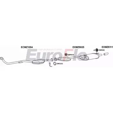 Система выпуска ОГ EUROFLO 4366772 F9A 4C BURW9D MZSLK220 5001A