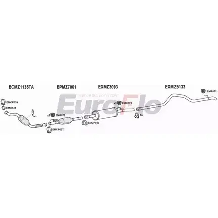 Система выпуска ОГ EUROFLO MX3L HZ MZSPR21D 7001C05 IWYZW01 4366790 изображение 0