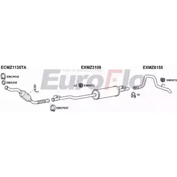 Система выпуска ОГ EUROFLO Y7 3C7S8 MZSPR21D 7008D07 4366847 O77SXZ изображение 0