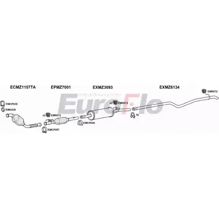 Система выпуска ОГ EUROFLO 4366866 TLA0G P3FDR Q9 MZSPR21D 7011E07 изображение 0