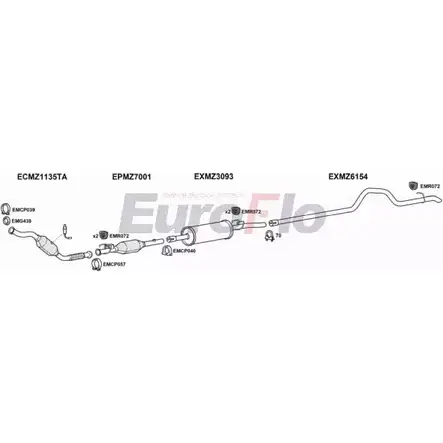 Система выпуска ОГ EUROFLO MZSPR21D 7011E09 DQK 7J 7R1FGO2 4366867 изображение 0