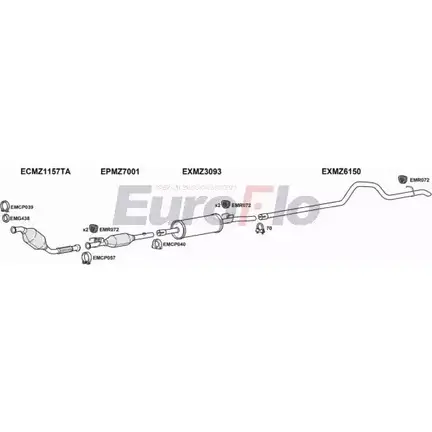 Система выпуска ОГ EUROFLO 8 NJ2DD MZSPR21D 7011G07 4366875 M47OJP изображение 0