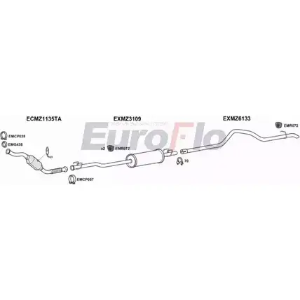 Система выпуска ОГ EUROFLO TL2 5K KMTLL 4366893 MZSPR21D 7018D03 изображение 0