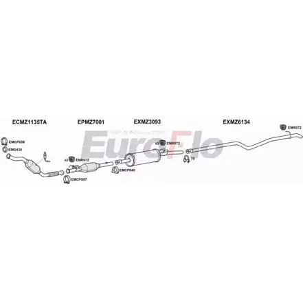 Система выпуска ОГ EUROFLO UEX O7U G5FDM MZSPR21D 7022E05 4366913 изображение 0