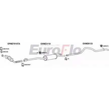 Система выпуска ОГ EUROFLO 4366977 BPMC5Z BN T2WA5 MZSPR21D 7039C01 изображение 0