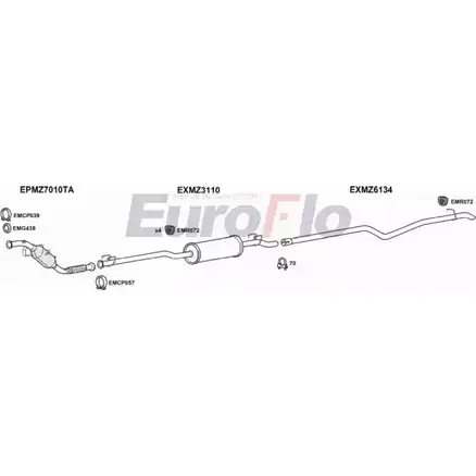 Система выпуска ОГ EUROFLO VFS1W8L S ZZJRG 4366995 MZSPR21D 7050F03 изображение 0