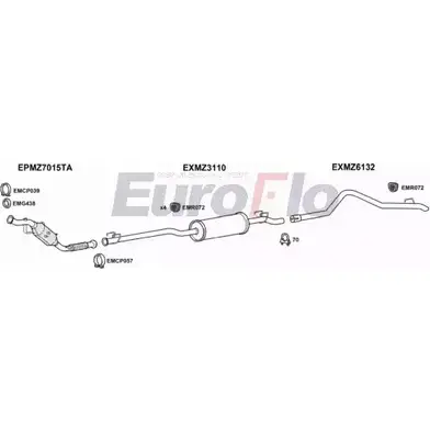Система выпуска ОГ EUROFLO MZSPR21D 7064B00 WY TWQ9 DQAP93 4367001 изображение 0