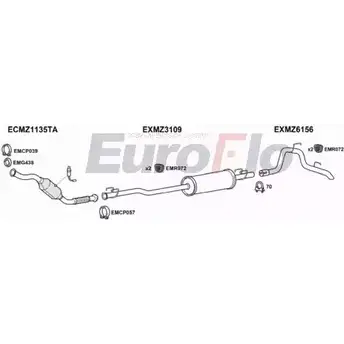 Система выпуска ОГ EUROFLO 4367036 KUIV1R 5 XIM8 MZSPR21D 9022F изображение 0