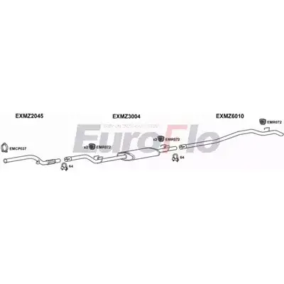 Система выпуска ОГ EUROFLO 4367073 B6Y81X Q IX6A MZSPR22D 7004B03 изображение 0