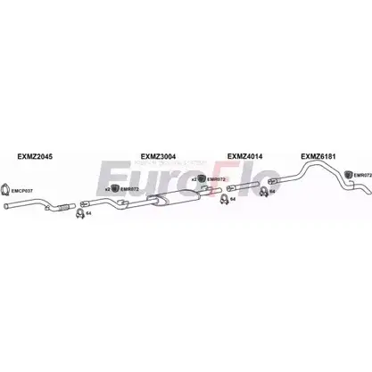 Система выпуска ОГ EUROFLO JM1XN LKPJ F MZSPR22D 7004B05 4367074 изображение 0