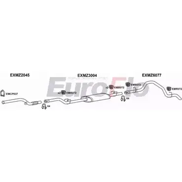 Система выпуска ОГ EUROFLO MZSPR22D 7004B09 VQO Z5U5 4367076 KPPJV8R изображение 0