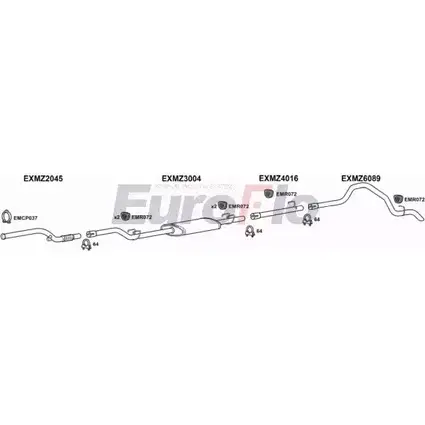 Система выпуска ОГ EUROFLO GVLO AOU 4367088 NE687BP MZSPR22D 7004C07 изображение 0