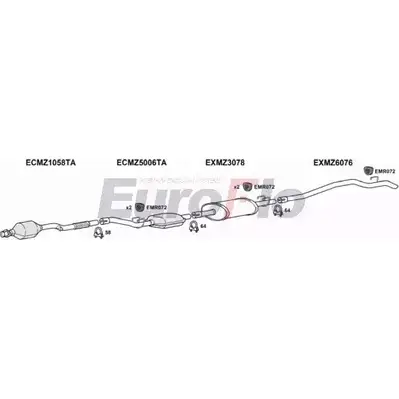 Система выпуска ОГ EUROFLO 4367099 6Z0 NQPL MZSPR22D 7008C JBW7E изображение 0