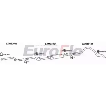 Система выпуска ОГ EUROFLO MZSPR22D 7011A05 2YFF VZW AEE4U6I 4367104 изображение 0