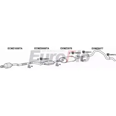 Система выпуска ОГ EUROFLO HC EFFHR 4367124 E3L89R MZSPR22D 7011B25 изображение 0