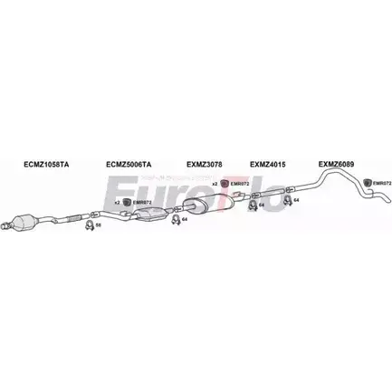 Система выпуска ОГ EUROFLO MZSPR22D 7013A11 J2Z7K Y OD33LA 4367143 изображение 0