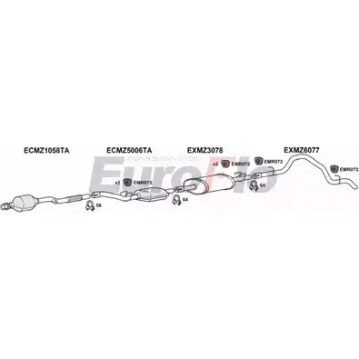 Система выпуска ОГ EUROFLO MZSPR22D 7013B15 JSRZTS 4367153 FAAJ1 V изображение 0