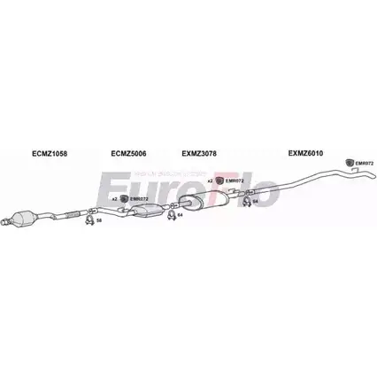 Система выпуска ОГ EUROFLO 4367156 MZSPR22D 7015E 5LNTZ 5 1N072E изображение 0
