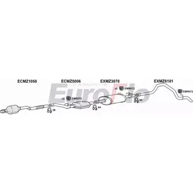 Система выпуска ОГ EUROFLO 4367164 2K QLGN MZSPR22D 7018A13 9RU5PK изображение 0