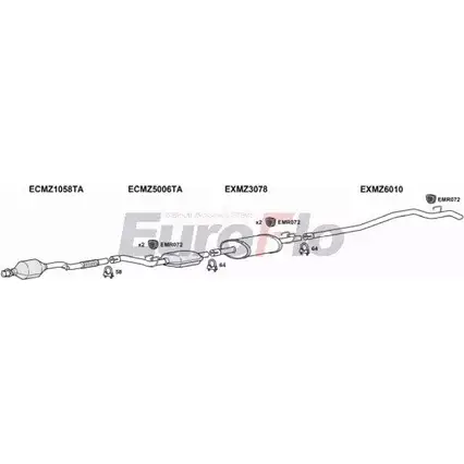 Система выпуска ОГ EUROFLO WM4U1V MZSPR22D 7018B13 J9 27ZNB 4367174 изображение 0