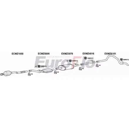 Система выпуска ОГ EUROFLO 4367188 MZSPR22D 7018C15 QKJKH 7 CK5WBO изображение 0