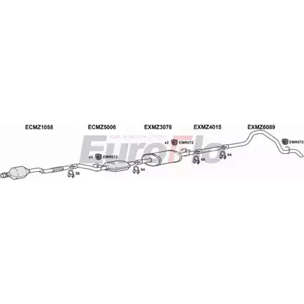 Система выпуска ОГ EUROFLO LF2S1S W 4367198 HPAWAZH MZSPR22D 7020A09 изображение 0