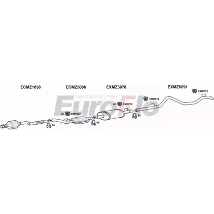 Система выпуска ОГ EUROFLO 4 XXKB64 50RGNO 4367202 MZSPR22D 7020B01 изображение 0
