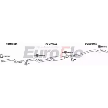 Система выпуска ОГ EUROFLO 4367255 QYEXWZ MZSPR22D 9011A03 KZ KUP изображение 0